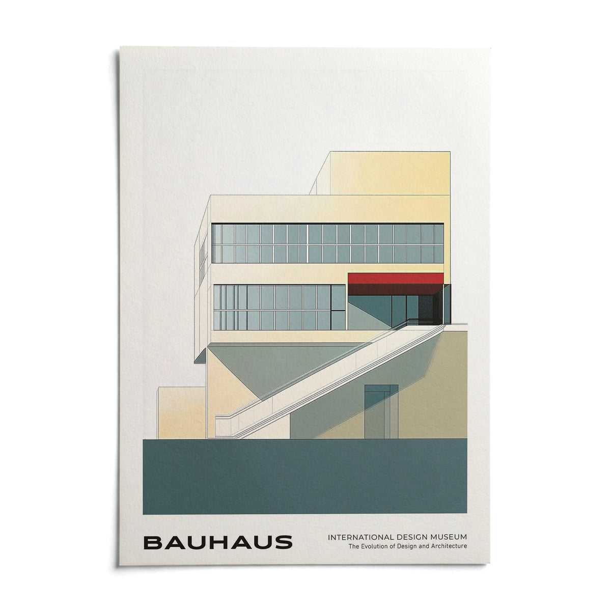 Geometric Mid Century Modern Art, shown as an unframed paper print on a plain white background