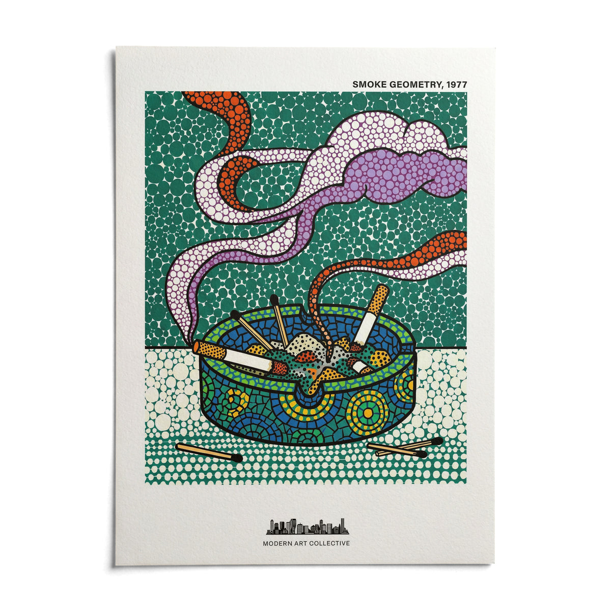 Geometric Smoke Art Print, shown as an unframed paper print on a plain white background
