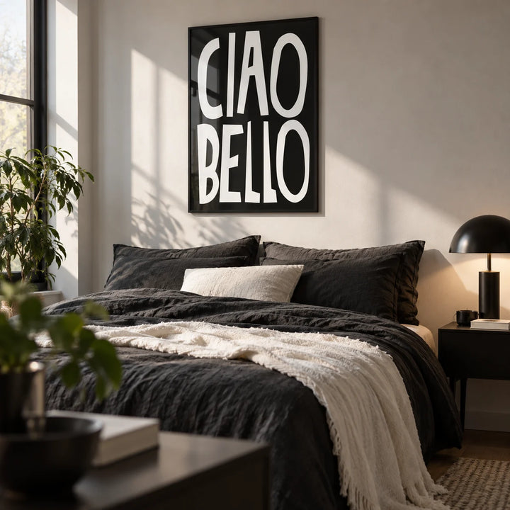 Gift for Italian Man, framed on the wall of a stylish young man's bedroom (age 18-28)