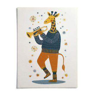 Giraffe Music Art Print, shown as an unframed paper print on a plain white background