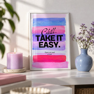 Girl Quotes Poster, a small A4 framed print leaning on a white shelf in a living room