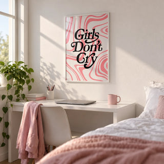 Girls Room Wall Art, framed on the wall of an uni room (18-21) with a white wall in a bedroom