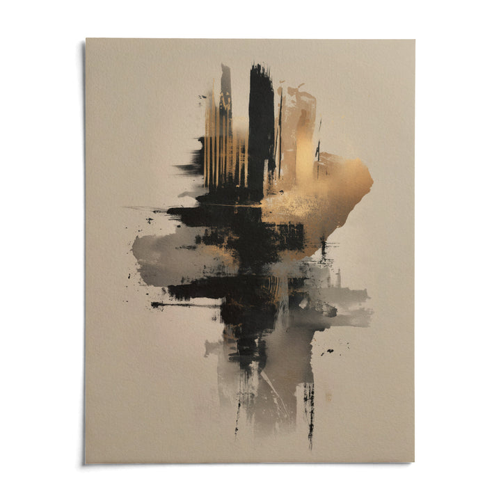 Gold And Black Poster, shown as an unframed paper print on a plain white background