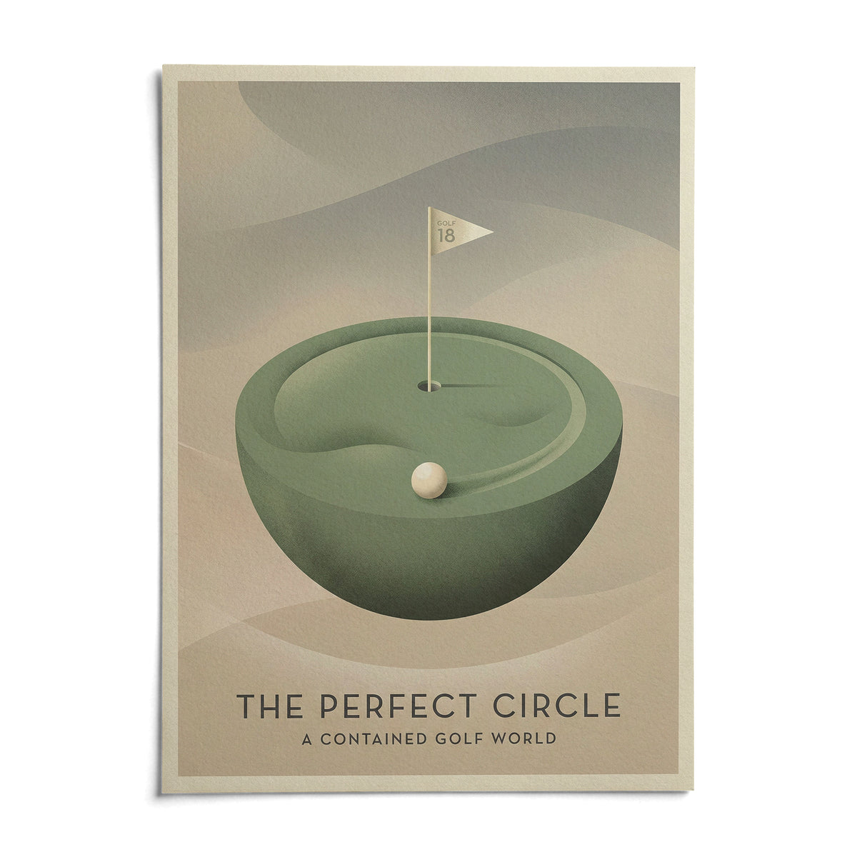 Golf Art Print, shown as an unframed paper print on a plain white background