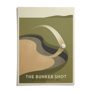Golf Bunker Art Print, shown as an unframed paper print on a plain white background