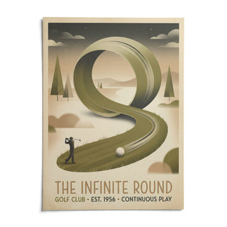 Golf Club Art Print, shown as an unframed paper print on a plain white background