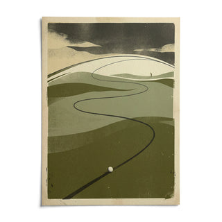 Golf Course Art Print, shown as an unframed paper print on a plain white background