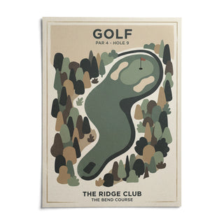 Golf Landscape Print, shown as an unframed paper print on a plain white background