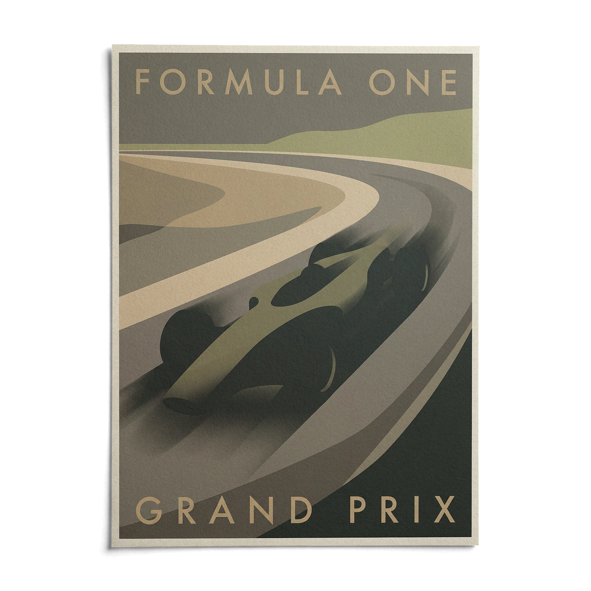 Grand Prix Racing Print, shown as an unframed paper print on a plain white background