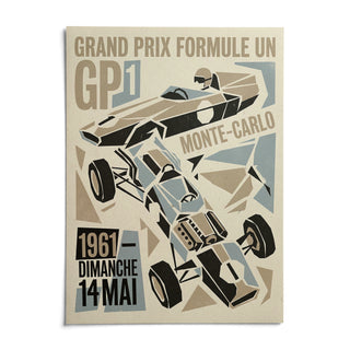 Grand Prix Typography Art Print, shown as an unframed paper print on a plain white background