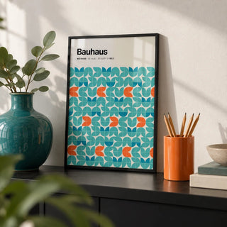 Graphic Wall Art, a small A4 framed print leaning on a black shelf in a living room