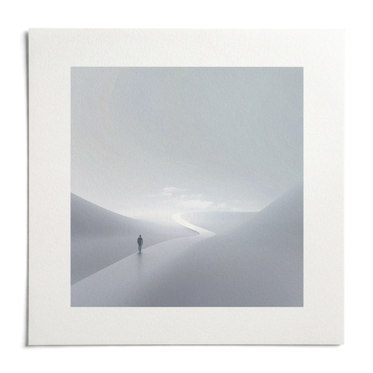 Gray and White Wall Art, shown as an unframed paper print on a plain white background