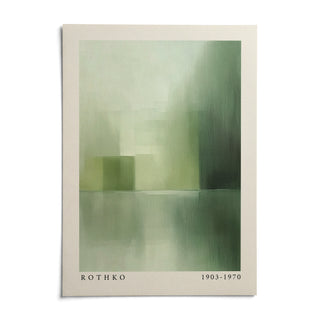 Green Abstract Wall Art, shown as an unframed paper print on a plain white background