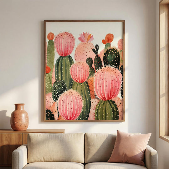 Stampa di cactus rosa