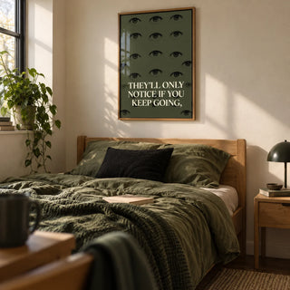 Gym Artwork, framed on the wall of a young adult's bedroom (18-25) with a cream wall