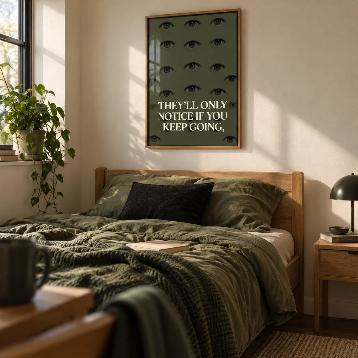 Gym Artwork, framed on the wall of a young adult's bedroom (18-25) with a cream wall