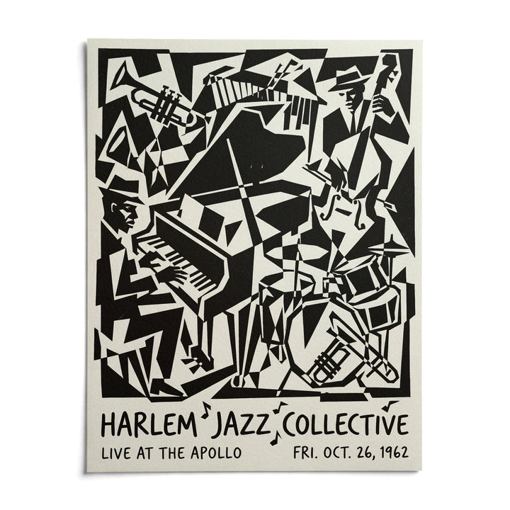 Harlem Jazz Print, shown as an unframed paper print on a plain white background