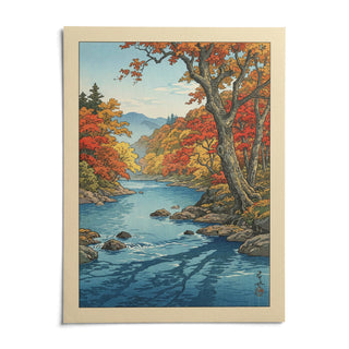 Hasui Kawase Autumn Print, shown as an unframed paper print on a plain white background