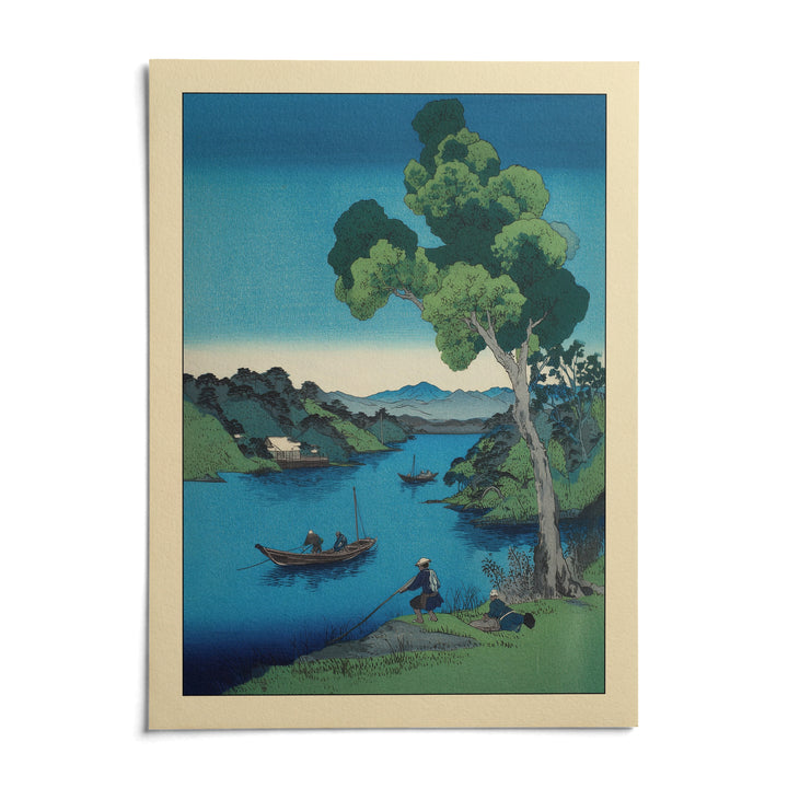 Hasui Kawase Bay Print, shown as an unframed paper print on a plain white background