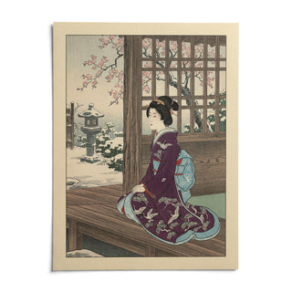 Hasui Kawase Geisha Print, shown as an unframed paper print on a plain white background