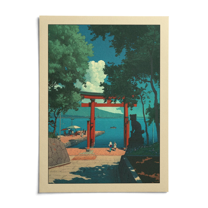 Hasui Kawase Woodblock Style Print, shown as an unframed paper print on a plain white background