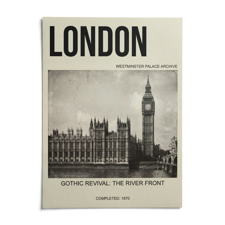 Historic London Poster, shown as an unframed paper print on a plain white background