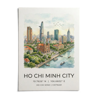 Ho Chi Minh City Wall Art, shown as an unframed paper print on a plain white background