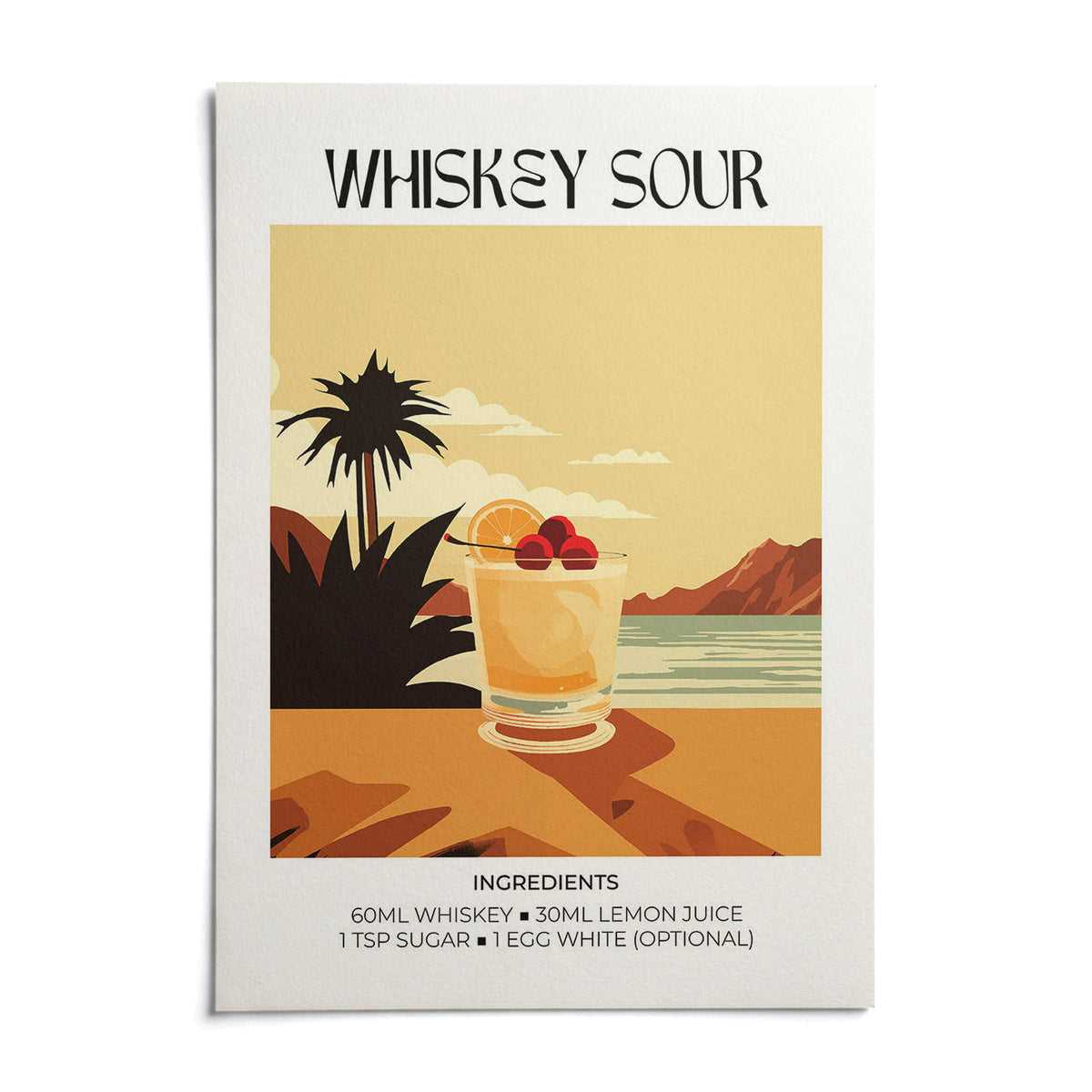 Home Bar Art, shown as an unframed paper print on a plain white background