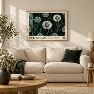 Horizontal Posters, framed on the wall of a calm living room with a warm white limewashed wall and a pale oak floor