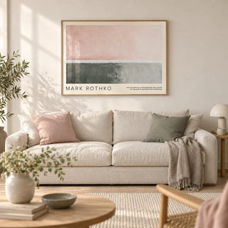 Horizontal Wall Decor, framed on the wall of a calm Scandi living room with a soft warm white wall and a pale oak floor