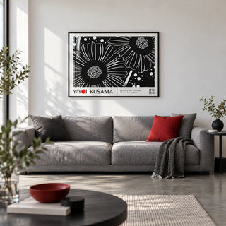 Horizontal Wall Hanging, framed on the wall of a crisp design-led city flat living room with a white wall and a polished concrete floor