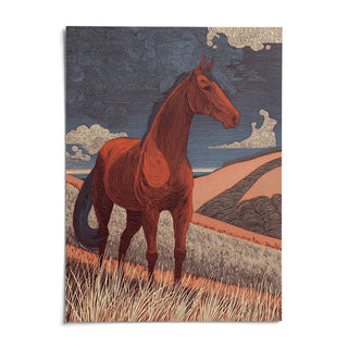 Horse Line Art, shown as an unframed paper print on a plain white background