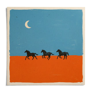 Horse Silhouette Wall Art, shown as an unframed paper print on a plain white background