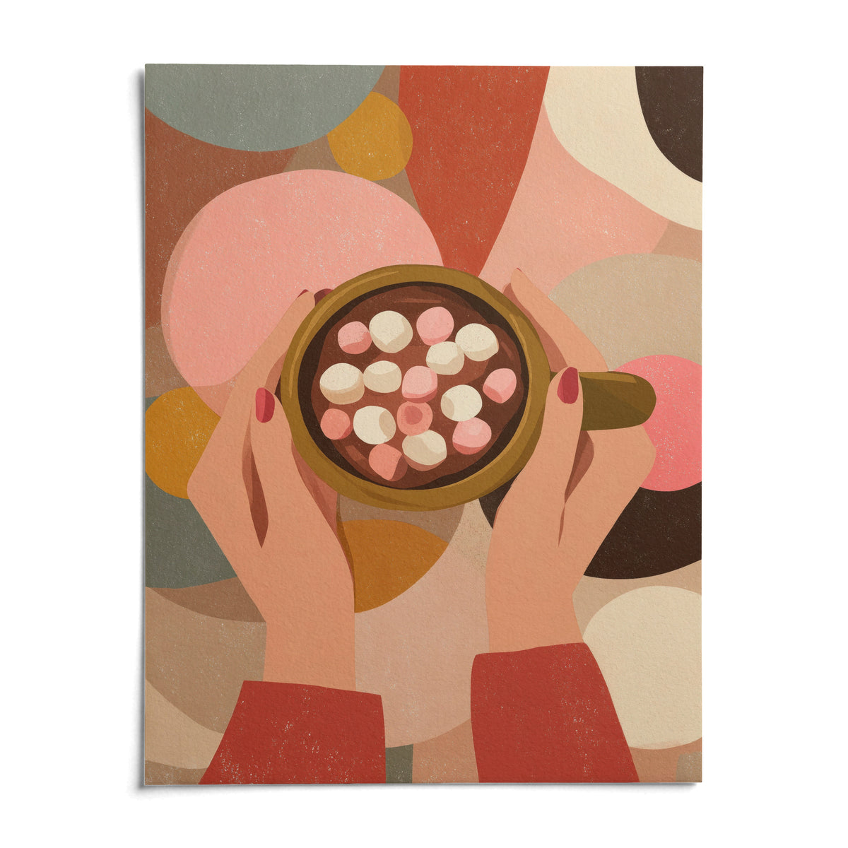 Hot Chocolate Wall Art, shown as an unframed paper print on a plain white background