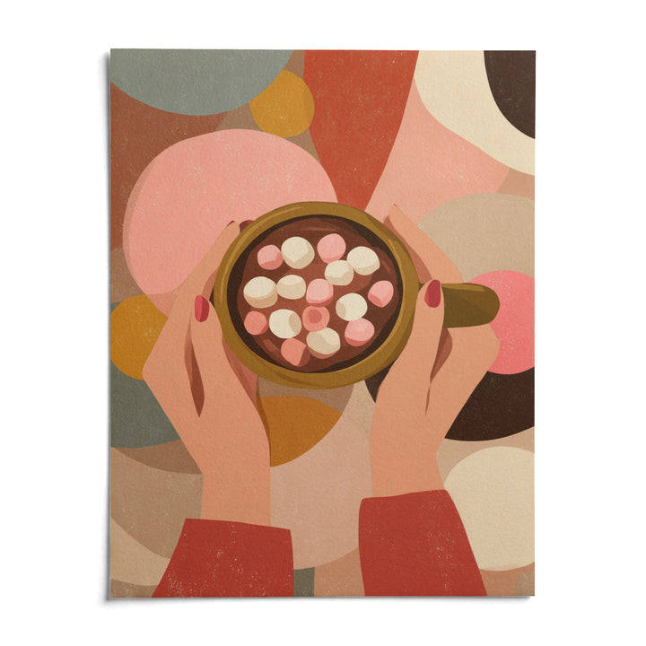 Hot Chocolate Wall Art, shown as an unframed paper print on a plain white background