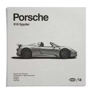 Hybrid Supercar Wall Art, shown as an unframed paper print on a plain white background