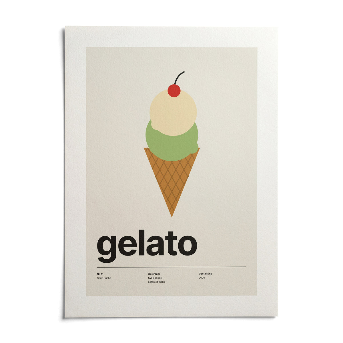 Ice Cream Poster, shown as an unframed paper print on a plain white background