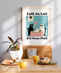 Quirky Kitchen Wall Art - Playful Cats in a French Café Setting