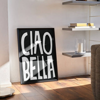 Italian-inspired typography wall art with classic lettering