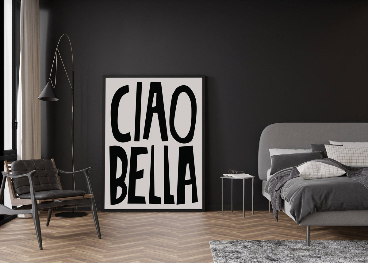 Large black and white typography poster for statement walls