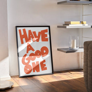Modern retro wall art typography designed to add positivity to spaces