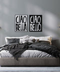 white-black-typography-poster-ciao-bello-bedroom