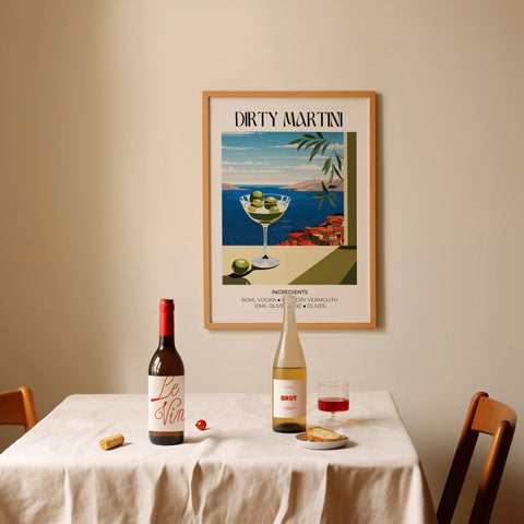 Matisse Dirty Martini Cocktail Art Poster | Bar Art Print