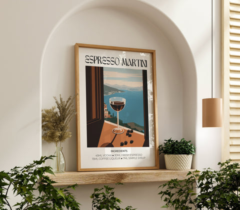 Matisse Espresso Martini Cocktail Art Poster | Bar Signs for Home