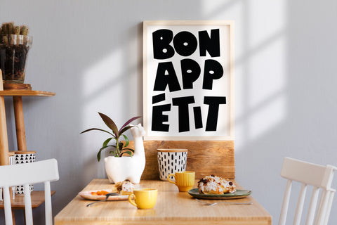 black-white-typography-poster-bon-appetit-dining-room