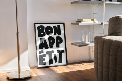 black-white-typography-poster-bon-appetit-abstract-patterns