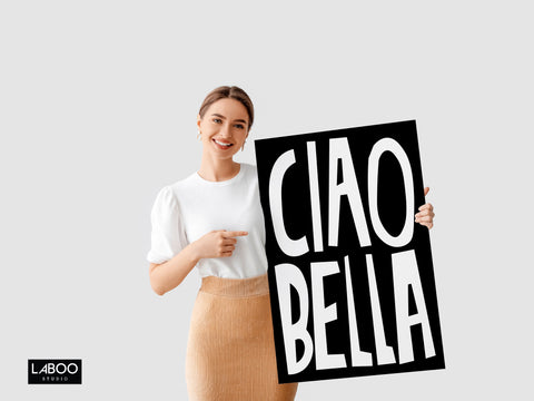 white-black-typography-poster-ciao-bella-decor