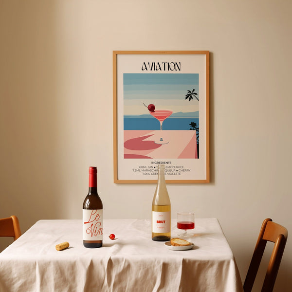 Sophisticated prints of cocktail combining mixology and fine art