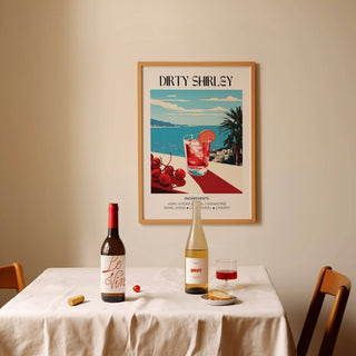 Decorative cocktail art featured in bold bar wall pictures print