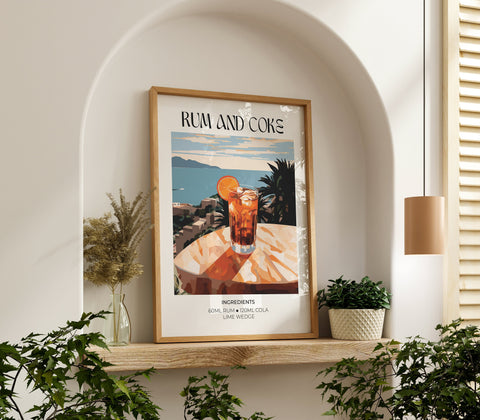 Matisse Rum and Coke Cocktail Wall Art | Vibrant Bar Decor